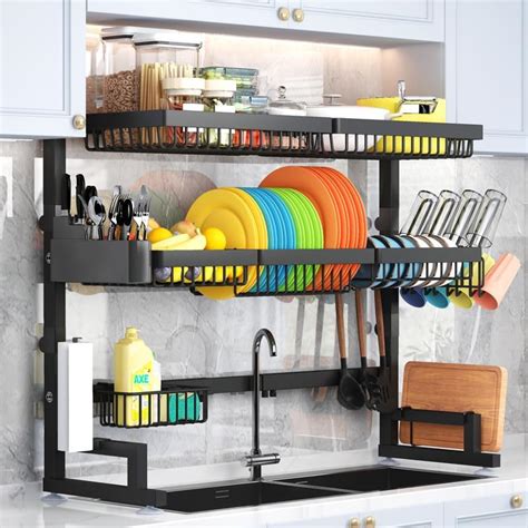 Adbiu Over The Sink Dish Drying Rack Expandable Height