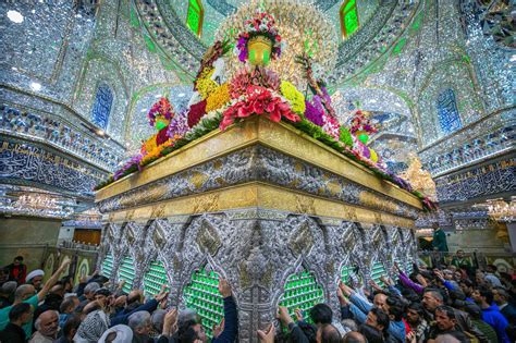 Holy Shrines Of Imam Hussein Abalfazl Al Abbas Decorated With Flowers