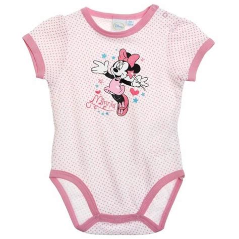 Body B B Fille Manches Courtes Minnie Pois Blanc Rose Mois Pois