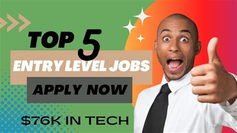 Top 5 Entry Level Tech Jobs You Need To Apply To Right Now Youtube