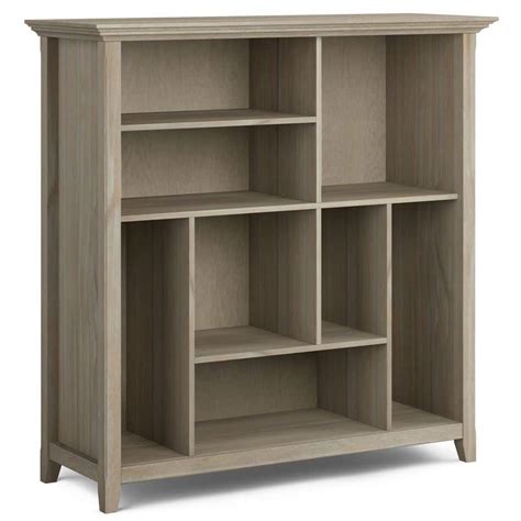 Simpli Home Amherst 44 In H Distressed Grey Solid Wood 4 Shelf Multi