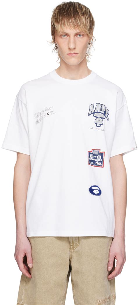 White Theme T Shirt By Aape By A Bathing Ape On Sale