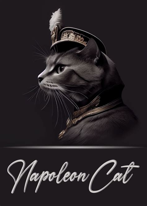 Napoleon Cat Portrait Poster By Artistic Paradigms Displate