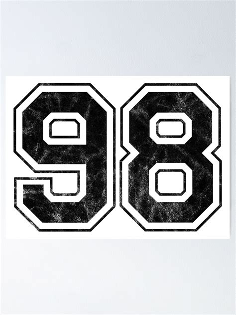 Number 98 Poster For Sale By Paulsdesign Redbubble