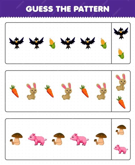 Premium Vector Education Game For Children Guess The Pattern Each Row