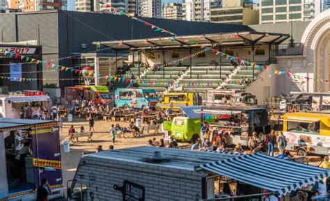 Buenos Aires, Argentina - November 25, 2017: People at a Street Food