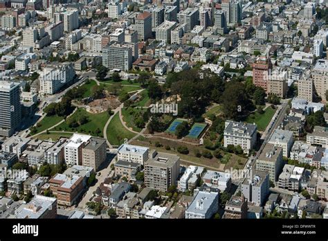 Aerial Photograph Lafayette Park Pacific Heights San Francisco Stock