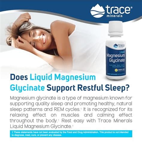 Trace Minerals Magnesium Glycinate Liquid Supplement For Men Women And Teens Natural Lemon