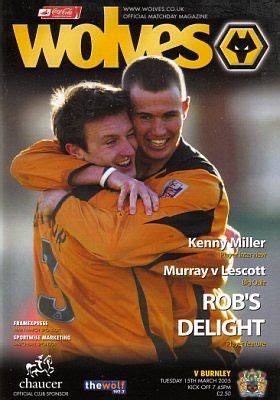 Wolves Burnley In March At Molineux The Programme Cover For