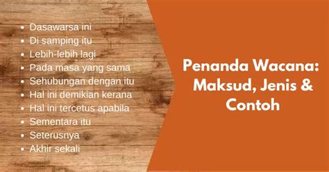 Penanda Wacana Bahasa Melayu Maksud Jenis And Contoh