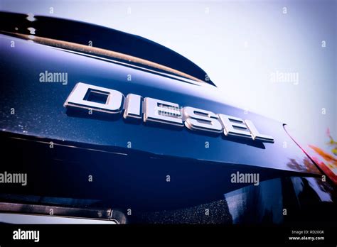 Diesel signs on a car, symbolic photo diesel scandal, Dieselzeichen auf ...