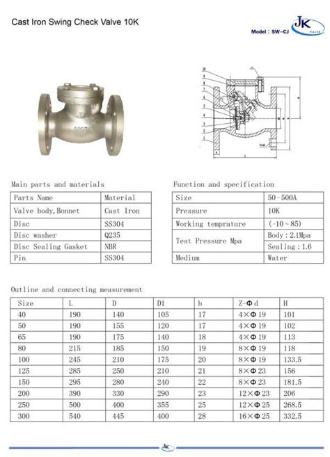 Jk Cast Iron Swing Check Valve Jis K Titan Industech Co Ltd