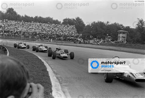 Jackie Stewart Matra Ms Ford Leads Jochen Rindt Lotus B Ford