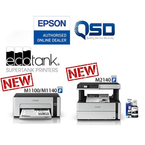 Epson EcoTank Monochrome M1100 M1140 M2140 Ink Tank Printer Shopee