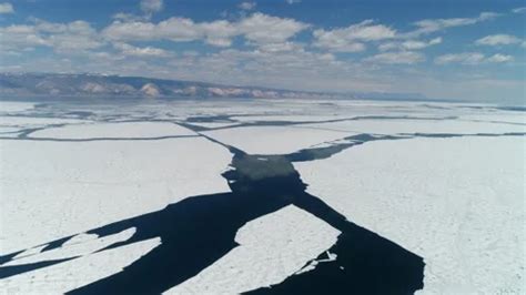 Bird’s eye view landscape Lake Baikal ... | Stock Video | Pond5