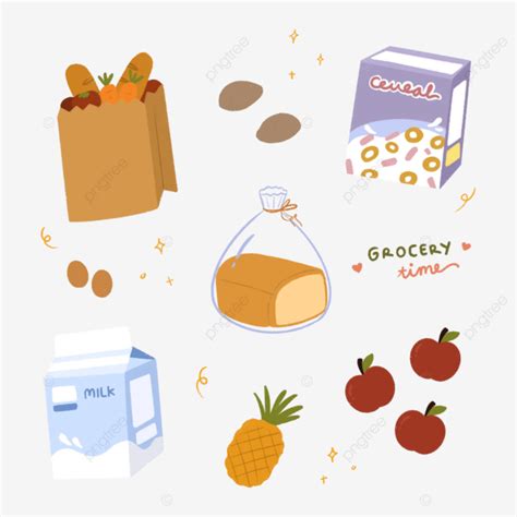 Grocery Shopping Sticker Sheet Grocery Shopping Sticker Sheets Png