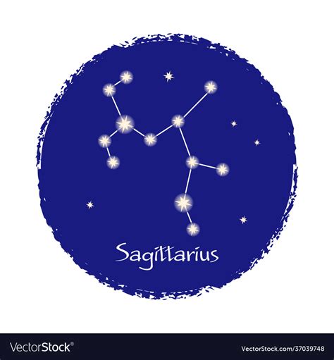 Sagittarius Constellation Sign On Dark Royalty Free Vector