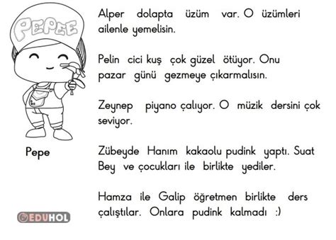 Pepe P P Sesi İle Okumalar Eduhol Etkinlik İndir Oyun Oyna