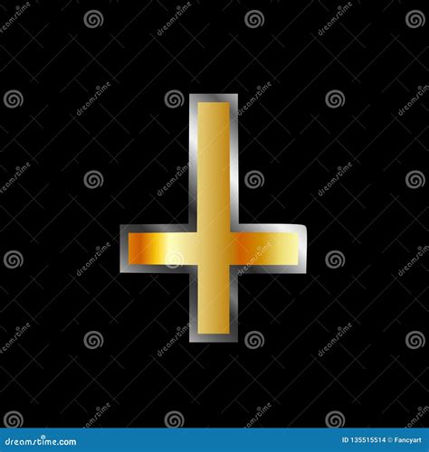 The Cross Of Saint Peter Or Petrine Golden Cross Is An Inverted Latin