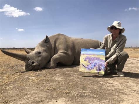 Artist Makes Heart Breaking Trip To Paint Last Two Northern White Rhinos