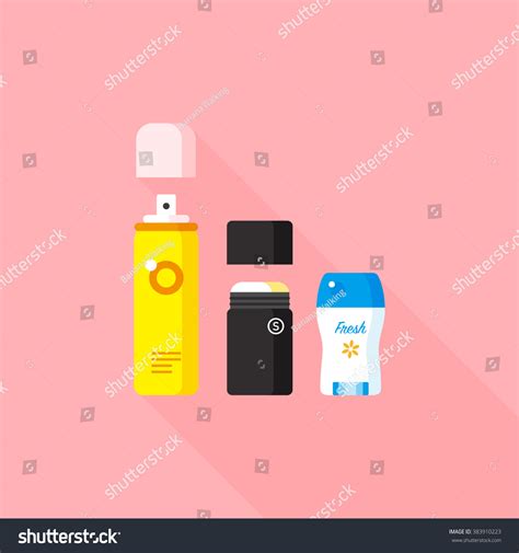 Vector Cartoon Antiperspirant Deodorant Collection Aerosol Stock Vector