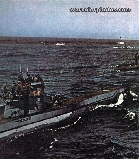 U Boot Setting Out To Sea World War 2 Color Photo