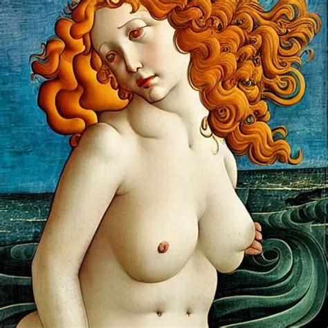 Christina Hendricks As Birth Of Venus By Sandro Stable Diffusion