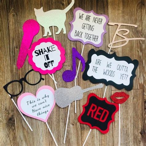 Taylor Swift Inspired Photo Booth Props Taylor Swift Centerpieces