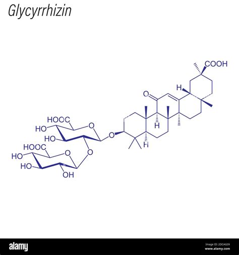 Skeletal formula of Glycyrrhizin. Acid chemical molecule Stock Vector ...