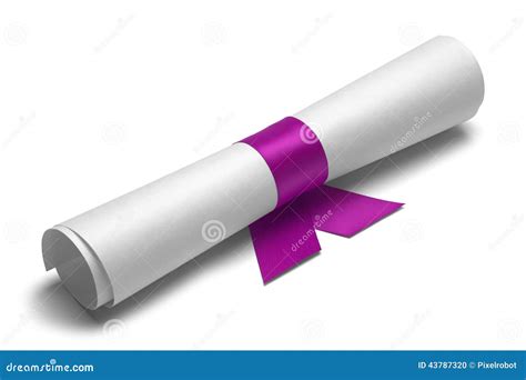 Diploma And Pink Ribbon Stock Photo Image Of Diploma 43787320