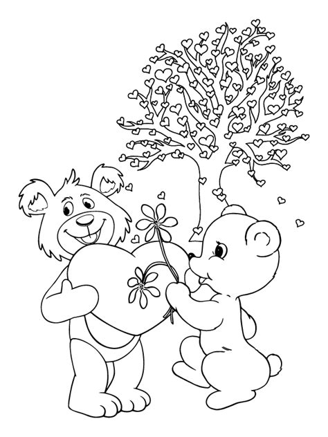 Simple Printable Cute Valentines Coloring Pages