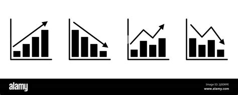 Conjunto de iconos planos de gráficos y gráficos Concepto de Big Data