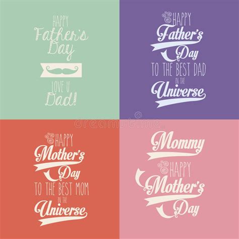 Happy Mothers And Fathers Day Stock Vector Illustration Of