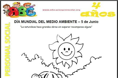 Fichas Del Día Mundial Del Medio Ambiente Para Niños De 4 Años