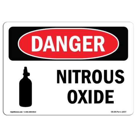 Signmission Danger Nitrous Oxide Osha Decal Sign 1 Harris Teeter