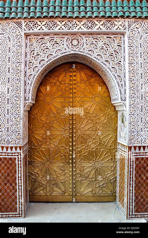 Ornate Door In The Moroccan City Of Marrakech Stock Photo Alamy