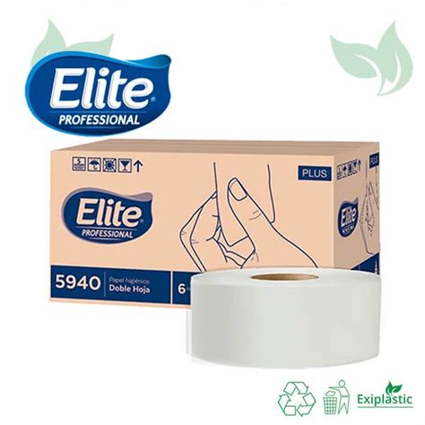 Papel Higiénico Elite Bobina Jumbo H D 360 Mts c 6 rollos 9 cms