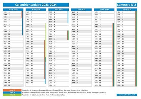 Calendrier scolaire 2023 2024 à consulter télécharger et imprimer en pdf