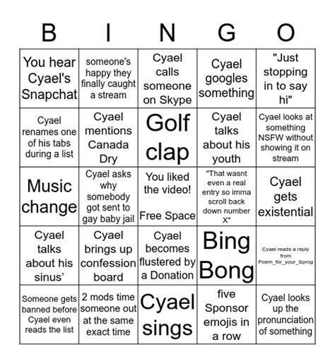 Reddit List Bingo Card