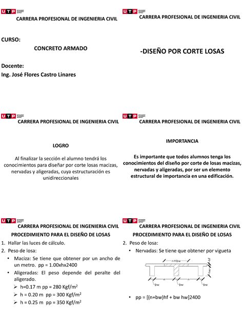 Concreto armado diseño de losas UTP Studocu