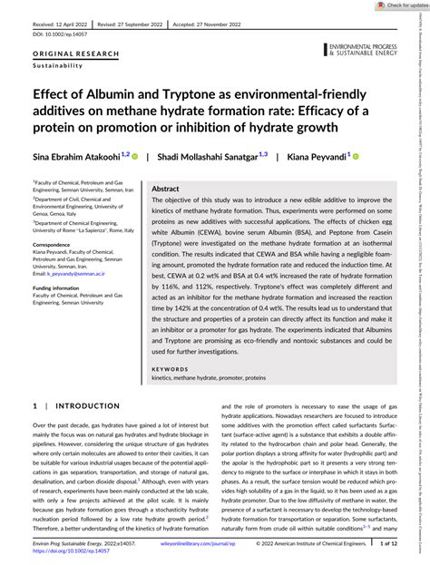 PDF Effect Of Albumin And Tryptone As EnvironmentalFriendly