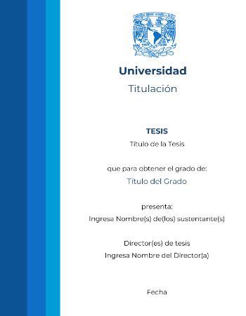 Portada Tesis UNAM Azul Para Word Portadas Tesis Portadas Word Portadas