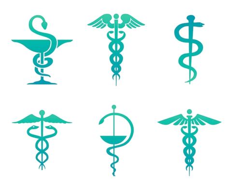 Caduceo Como Un Símbolo De La Medicina Señales De La Medicina Vector Premium