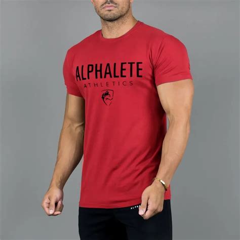 New Clothing Fashion ALPHALETE T Shirt Men Cotton Breathable Mens Short Sleeve Fitness t shirt ...