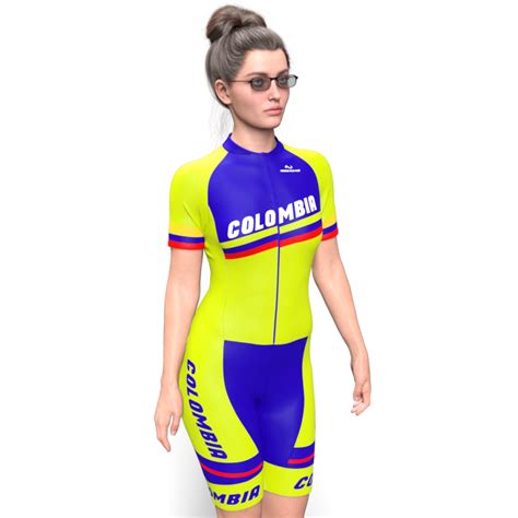 Unisex Colombia Seleccion AZUL 2023 lycra patinaje Tamaño 14 Mangas