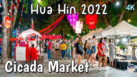 Cicada Market Beautiful Night Market In Hua Hin Thailand 2022 4K