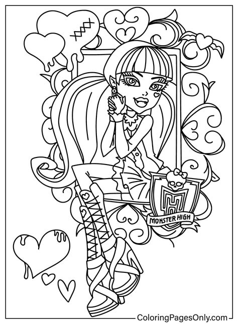 Monster High Coloring Page To Printable Free Printable Coloring Pages