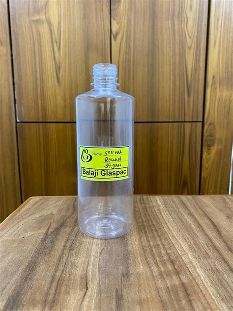 Flip Top Cap Transparent Ml Round Bottle Use For Storage Pharma