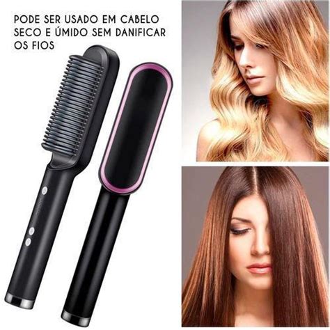 Escova Alisadora 3 Em 1 Anion Hair Alisa Seca Hidrata Bivolt Isamar