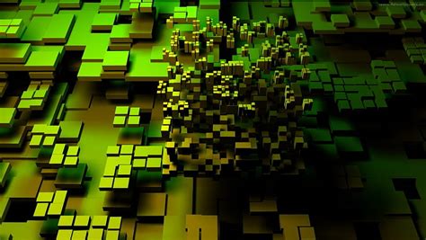 3D Green Blocks HD Wallpaper Peakpx